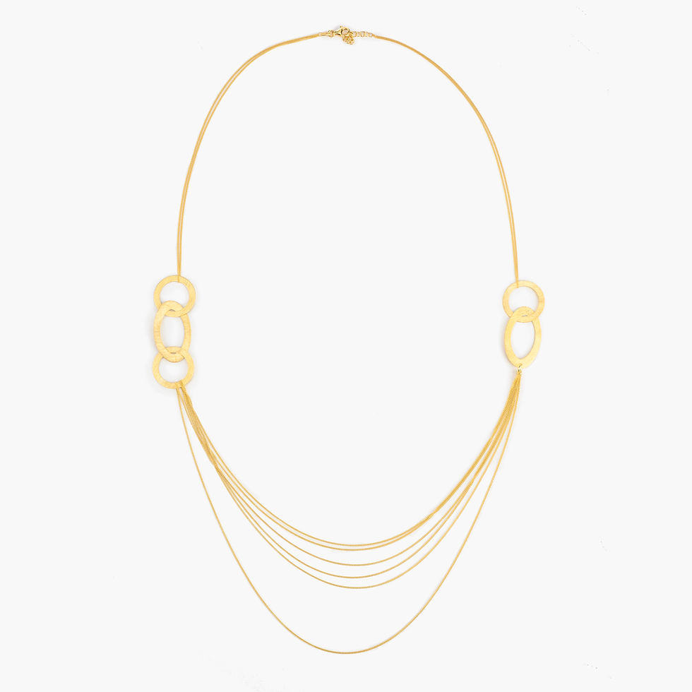 COLLANA CON ANELLI OVALI E CATENE SOTTILI