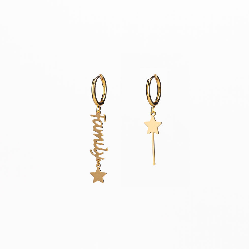 COPPIA ORECCHINI SCRITTA E BACCHETTA MAGICA