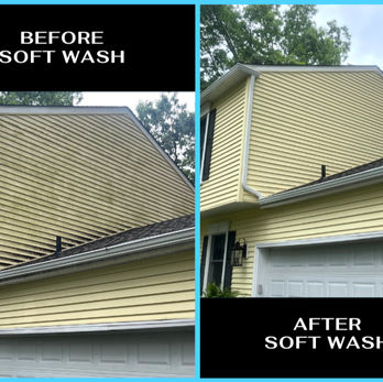 House wash before and after. It looks great and is affordable pressure wash near me!