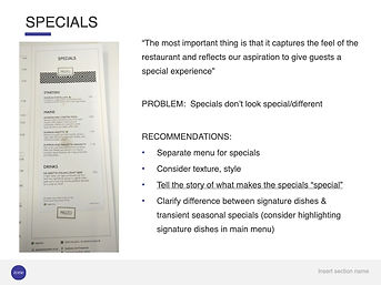 recommendations: specials