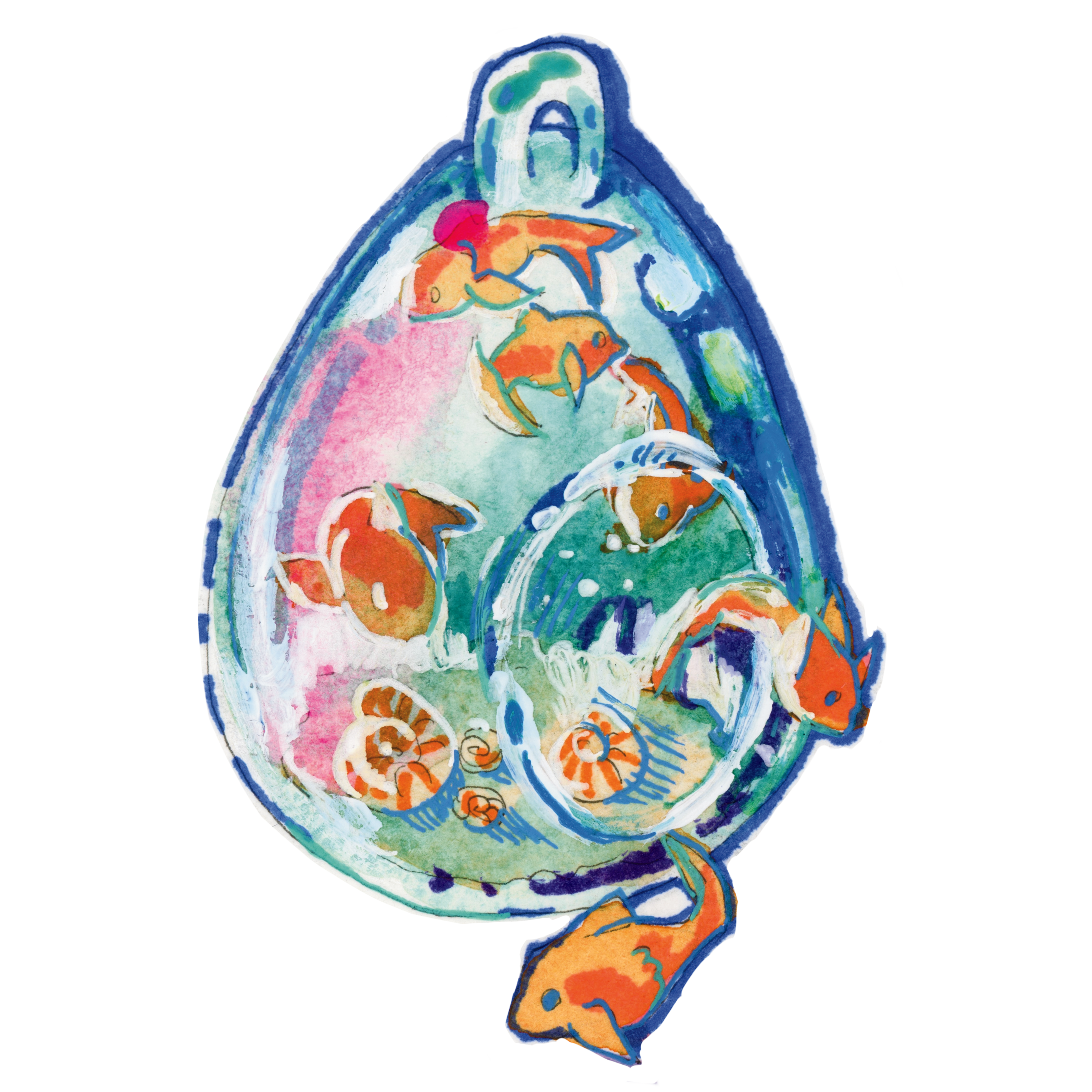 Sticker terrarium poissons en bocal