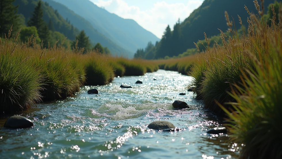 Close-up view of pristine river flowing through Tulail Valley