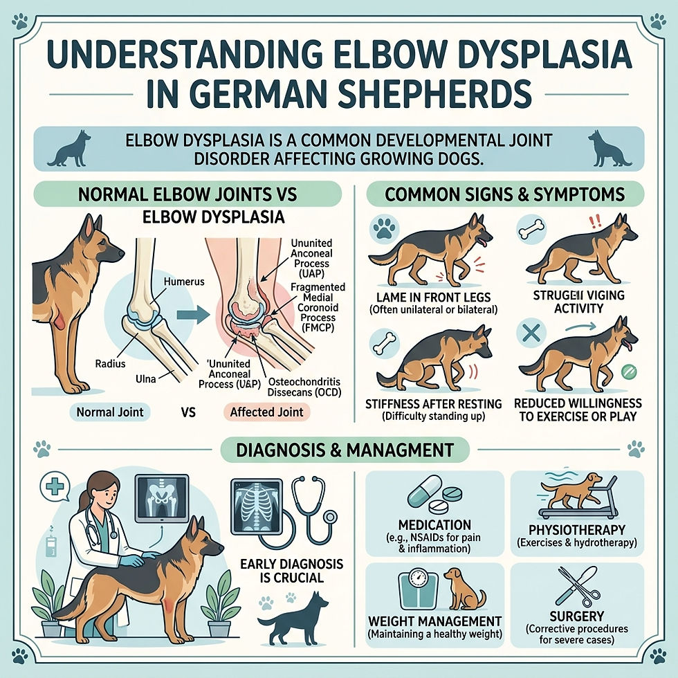 An info-pic on elbow dysplasia in German shepherds