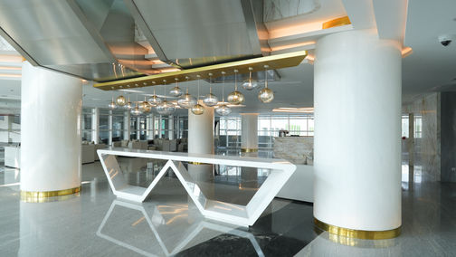 Marmer hotel bintang 4. - Marmer import terbaik dari Fagetti di Nuanza Hotel.