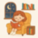 Eye-level view of a child reading a book in a cozy corner