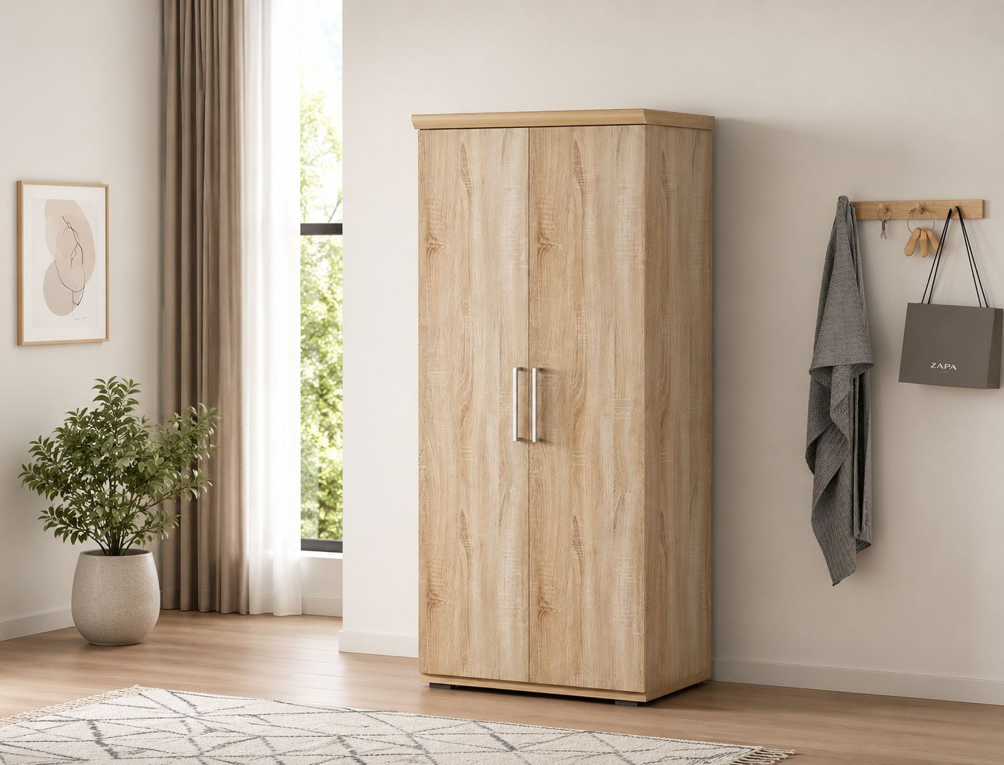 ARMOIRE MIKA 2 PORTE H 183 x L 80 x P 52 cm