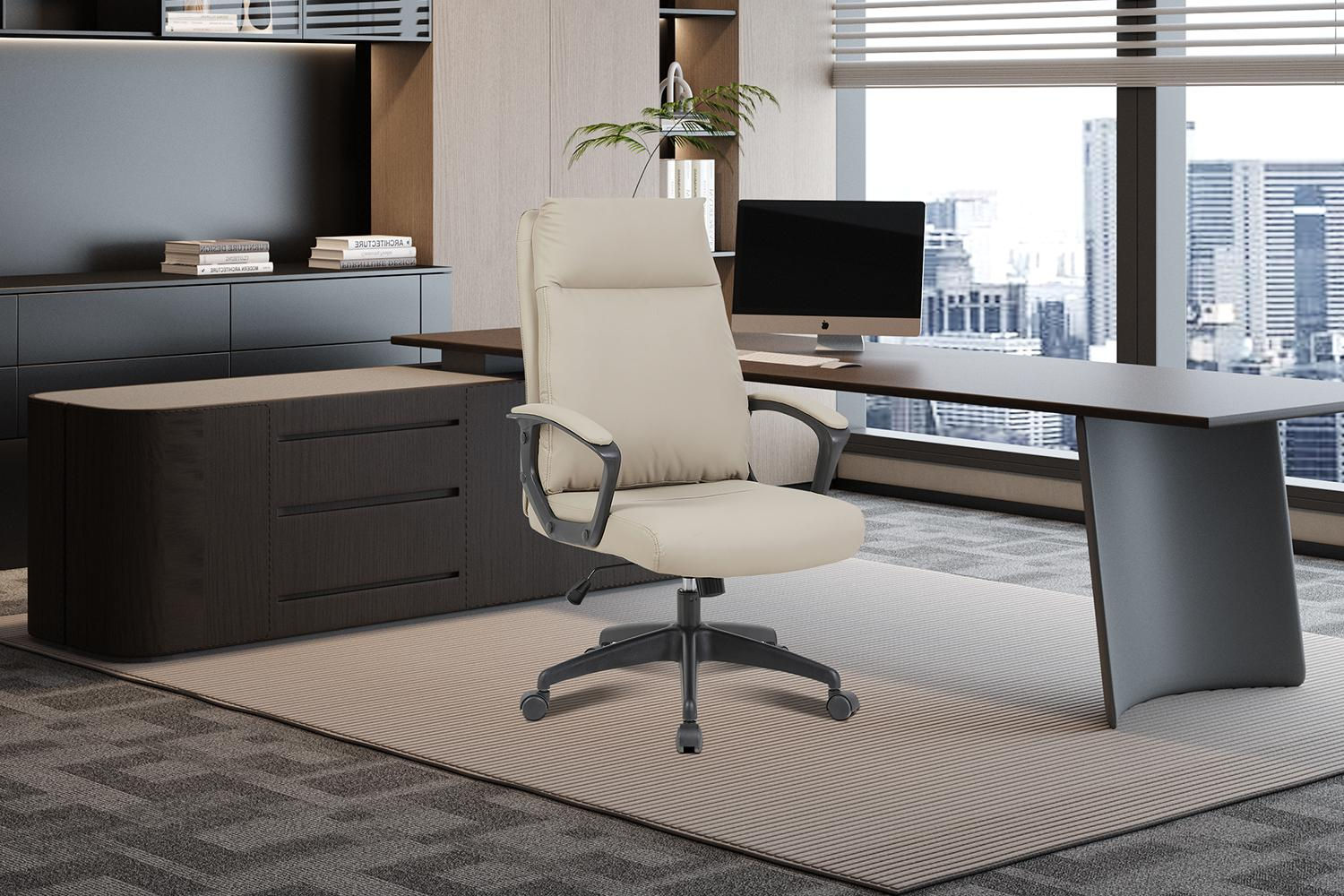 CHAISE DE BUREAU 'Sandy ' PU NYLON COGNAC