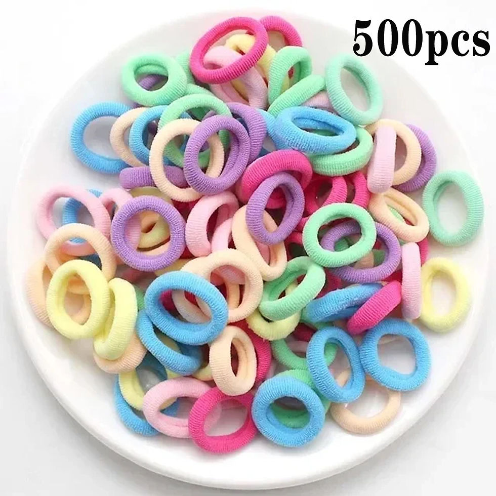 Miniatura: 200 unidades de elásticos de cabelo coloridos em nylon para mulheres e meninas