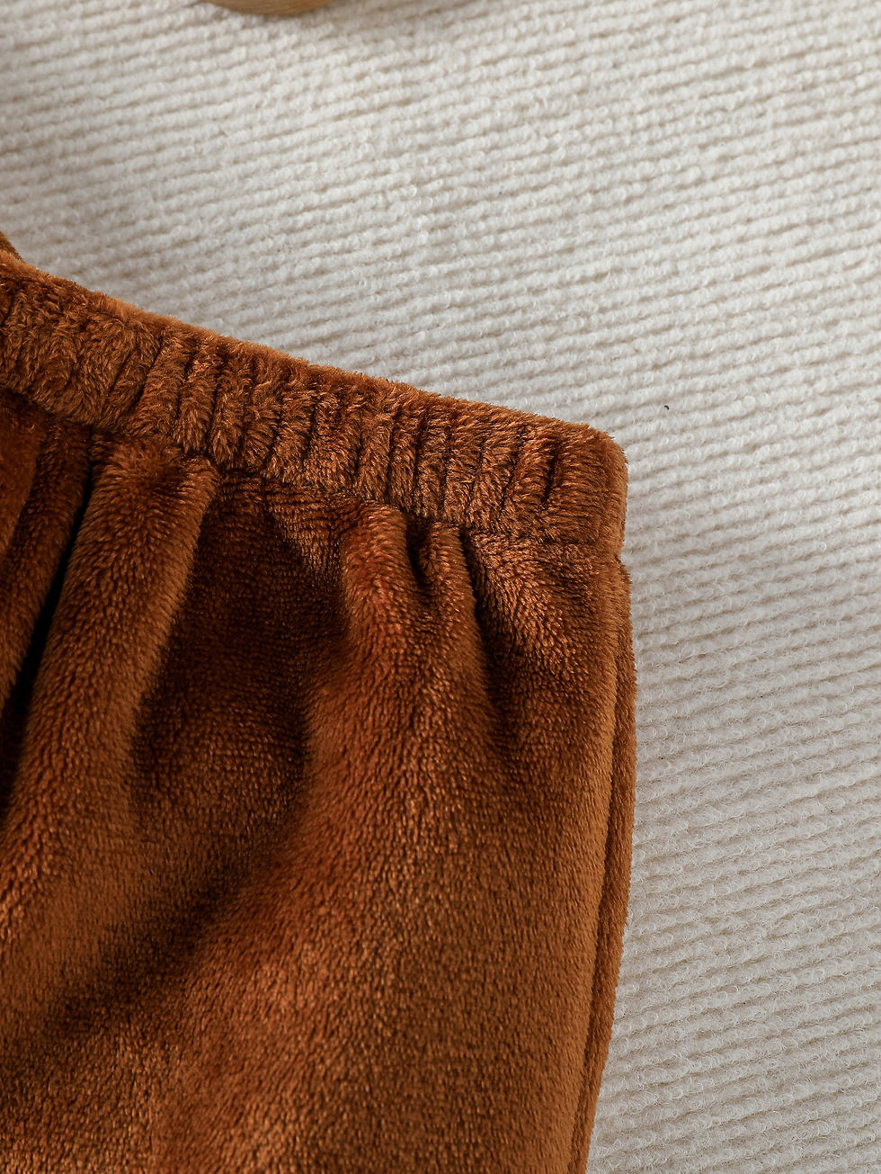 Miniatura: Conjunto de roupa infantil unissex com capuz e mangas compridas