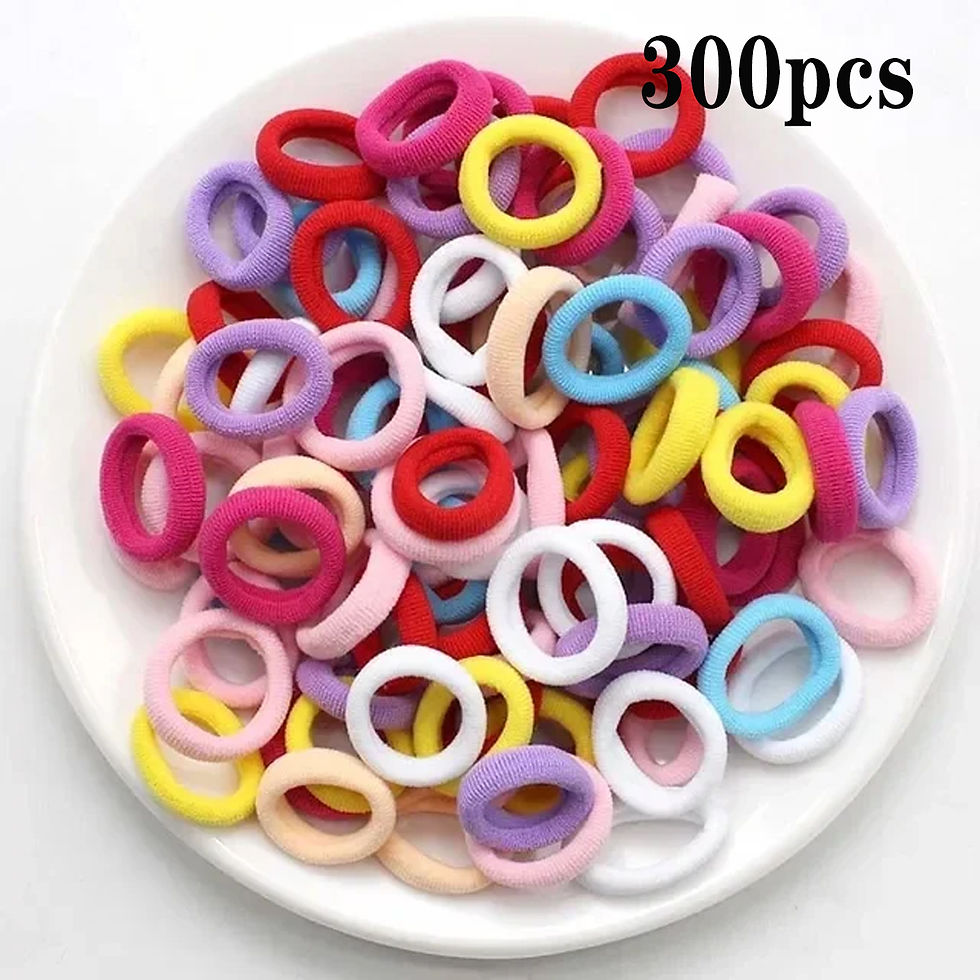Miniatura: 200 unidades de elásticos de cabelo coloridos em nylon para mulheres e meninas