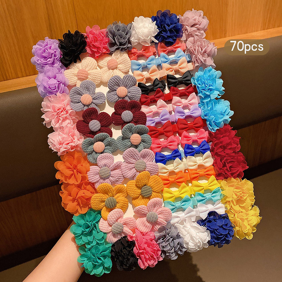 Miniatura: 30 lacinhos de cabelo em tecido coloridos, ideais para uso diário como acessór