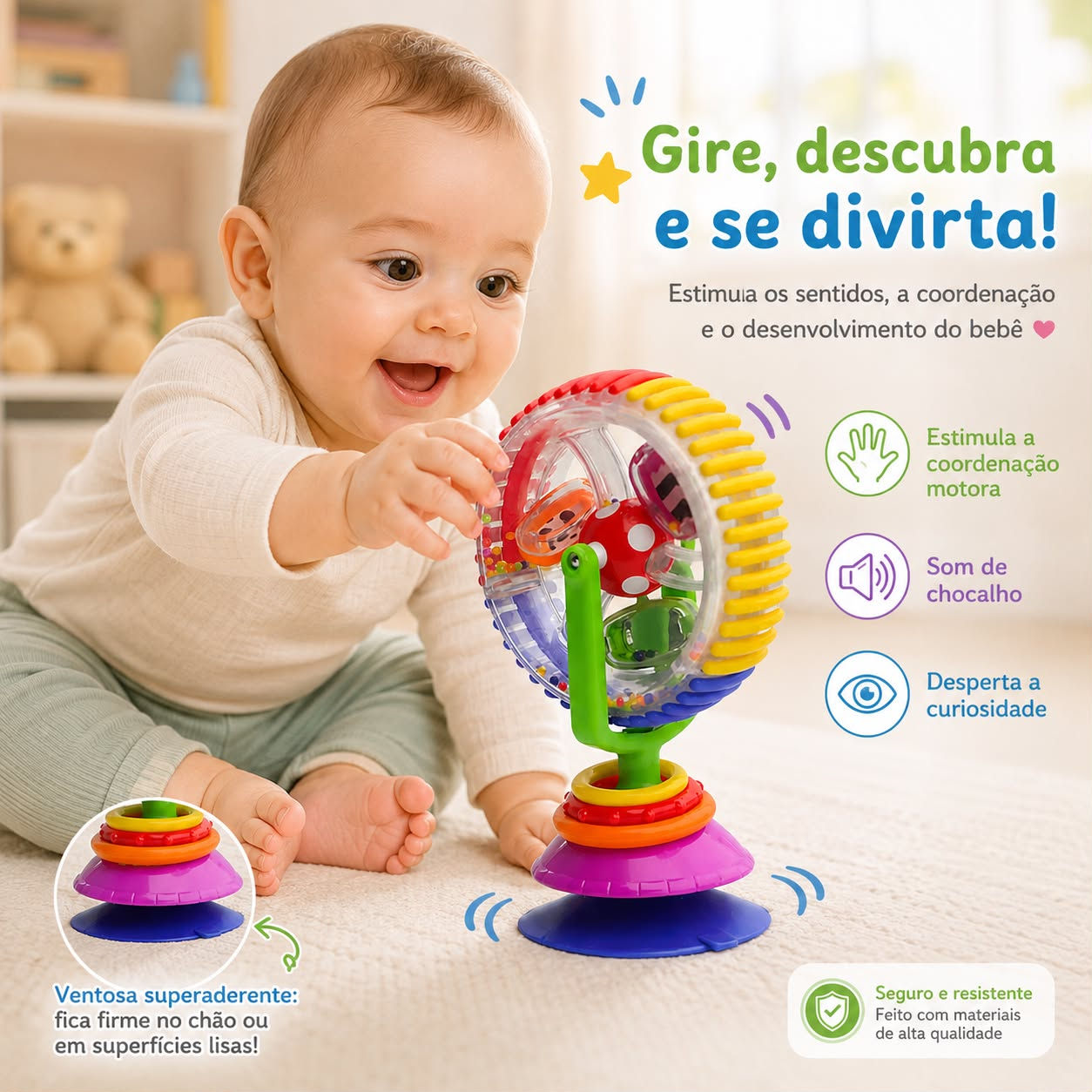 Roda giratória com chocalho