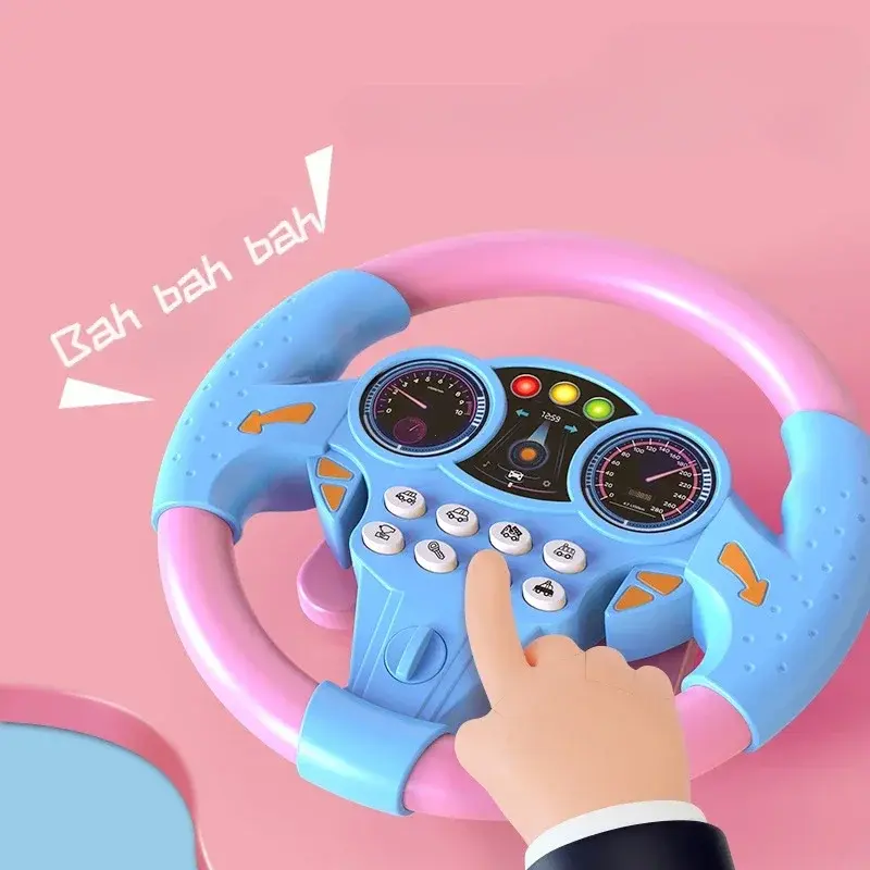 Miniatura: Volante de brinquedo infantil com simulação de brilho, brinquedo educativo