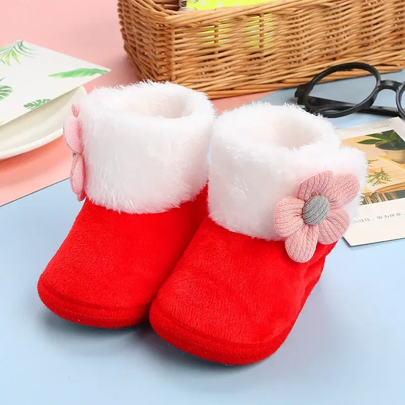 Miniatura: Botinha de bebê com fecho em velcro lateral Flor