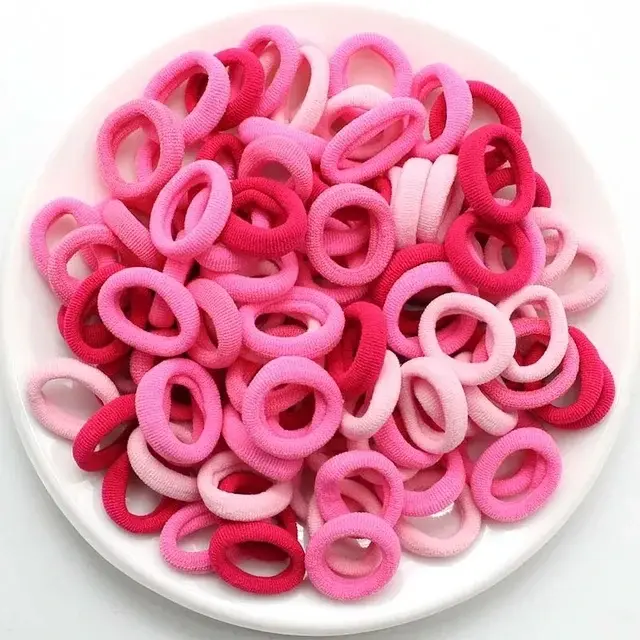Miniatura: 200 unidades de elásticos de cabelo coloridos em nylon para mulheres e meninas