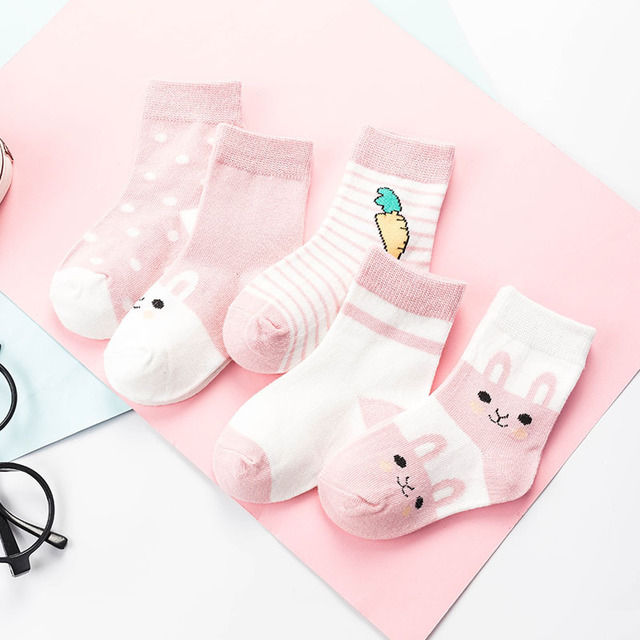 Miniatura: Conjunto de 5 pares de meias infantis de algodão macio