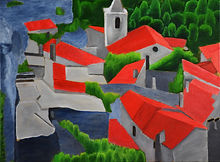 Robert Mazurek | roof tops, Oil, UNITED STATES OF AMERICA