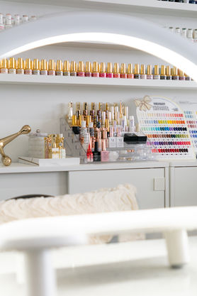 Color selection in Dawn Nails Etobicoke - variety of high-quality gel polish
