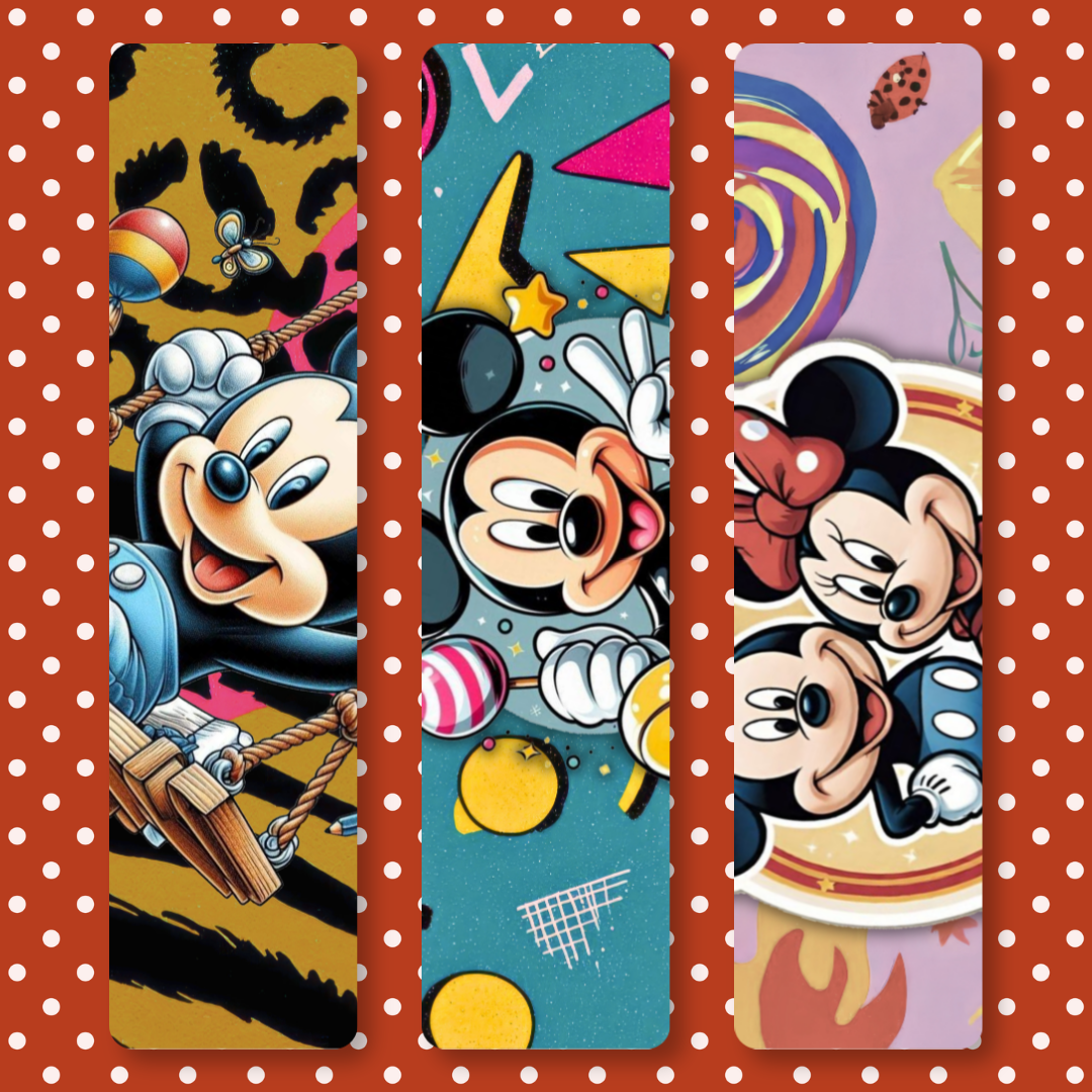 🎀 Totally Rad Sweethearts Bookmark Collection – Retro Mouse-Inspired Laminated