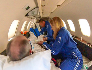 air paramedic in airplane