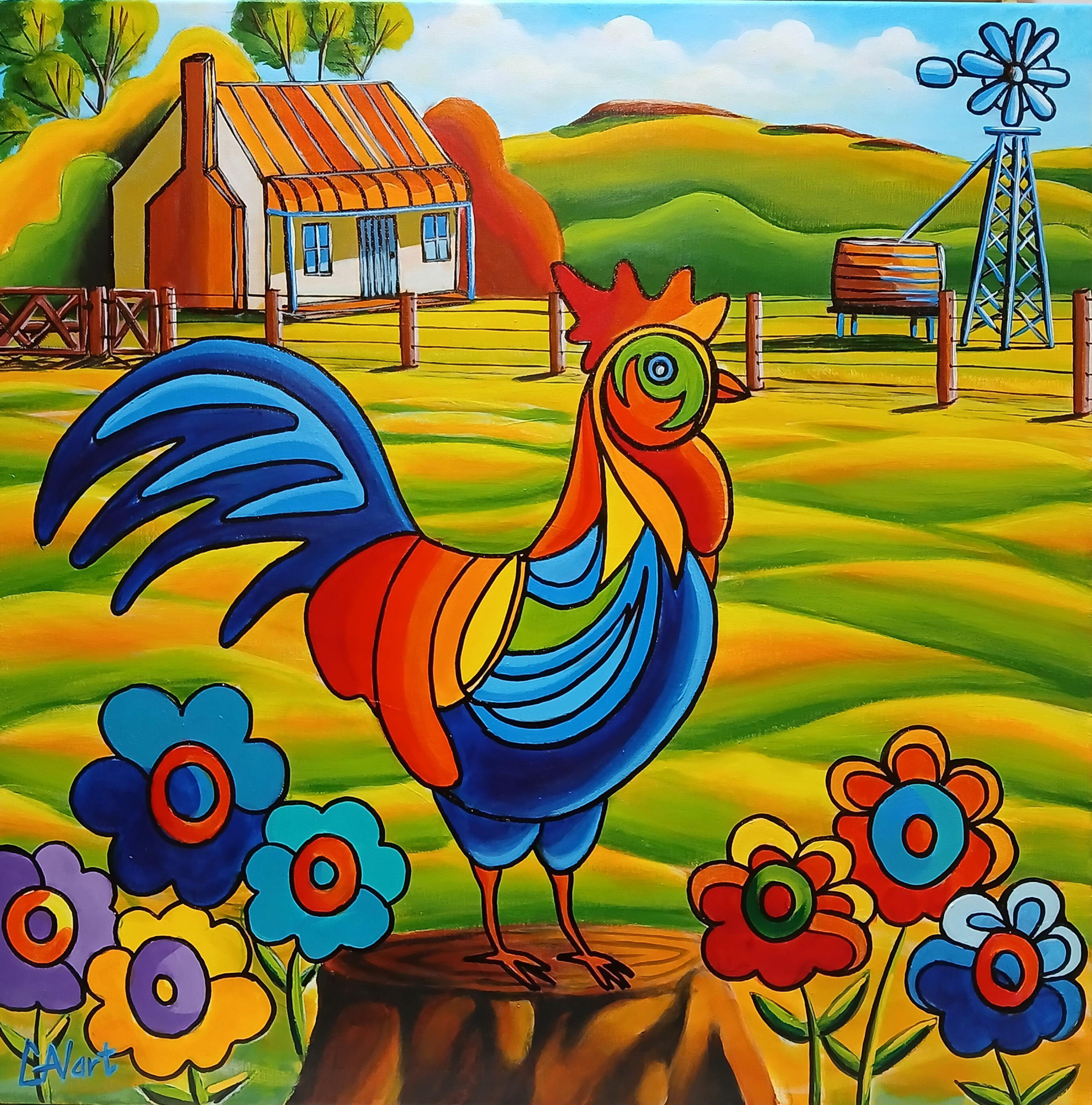 0157  "Mosaic Rooster"  $250