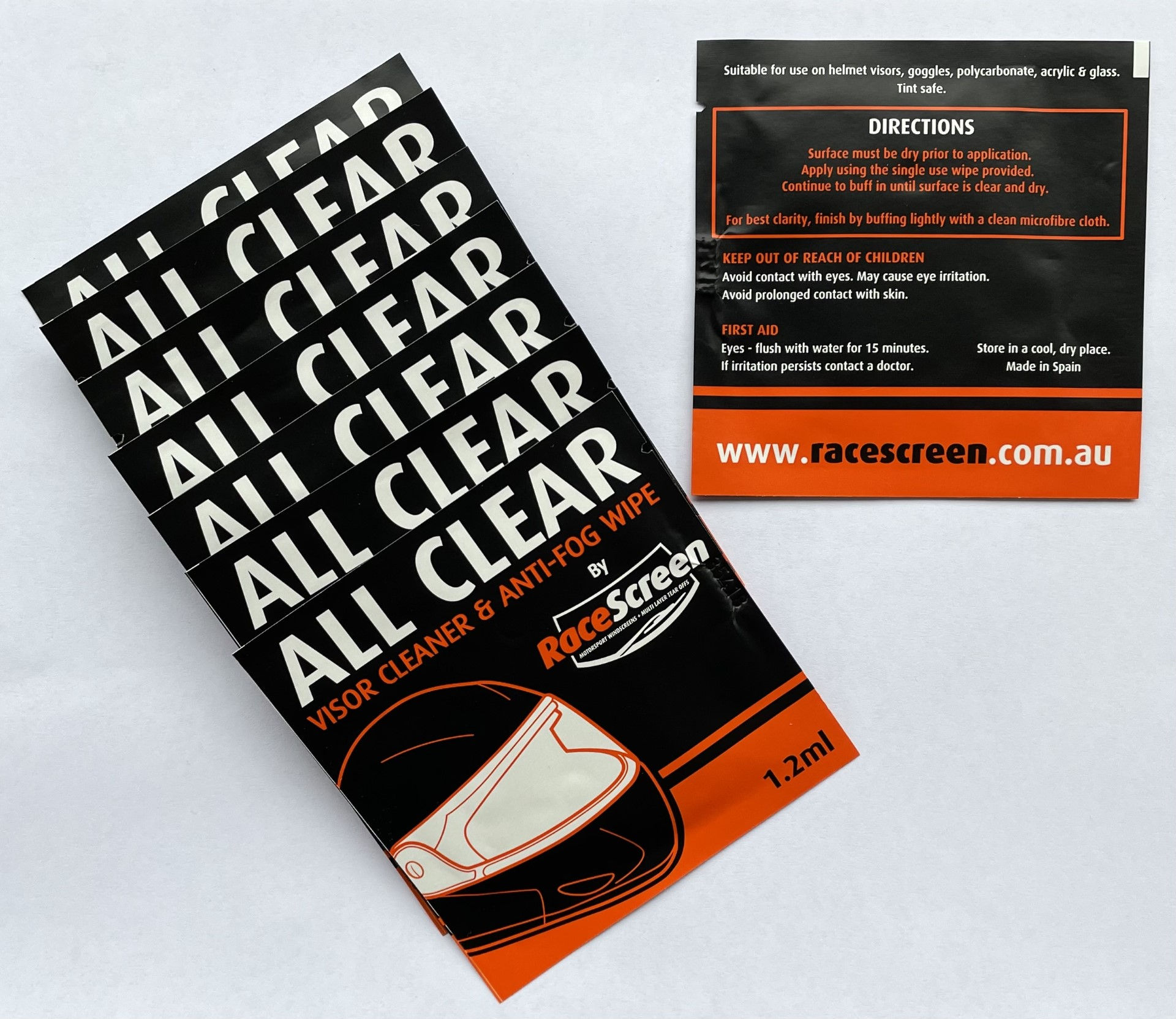 All Clear Visor Cleaner & Anti-Fog Wipes