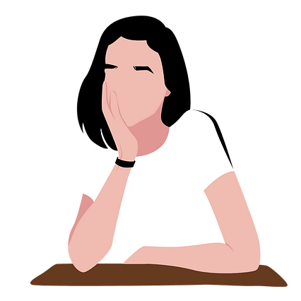 Woman leaning on desk