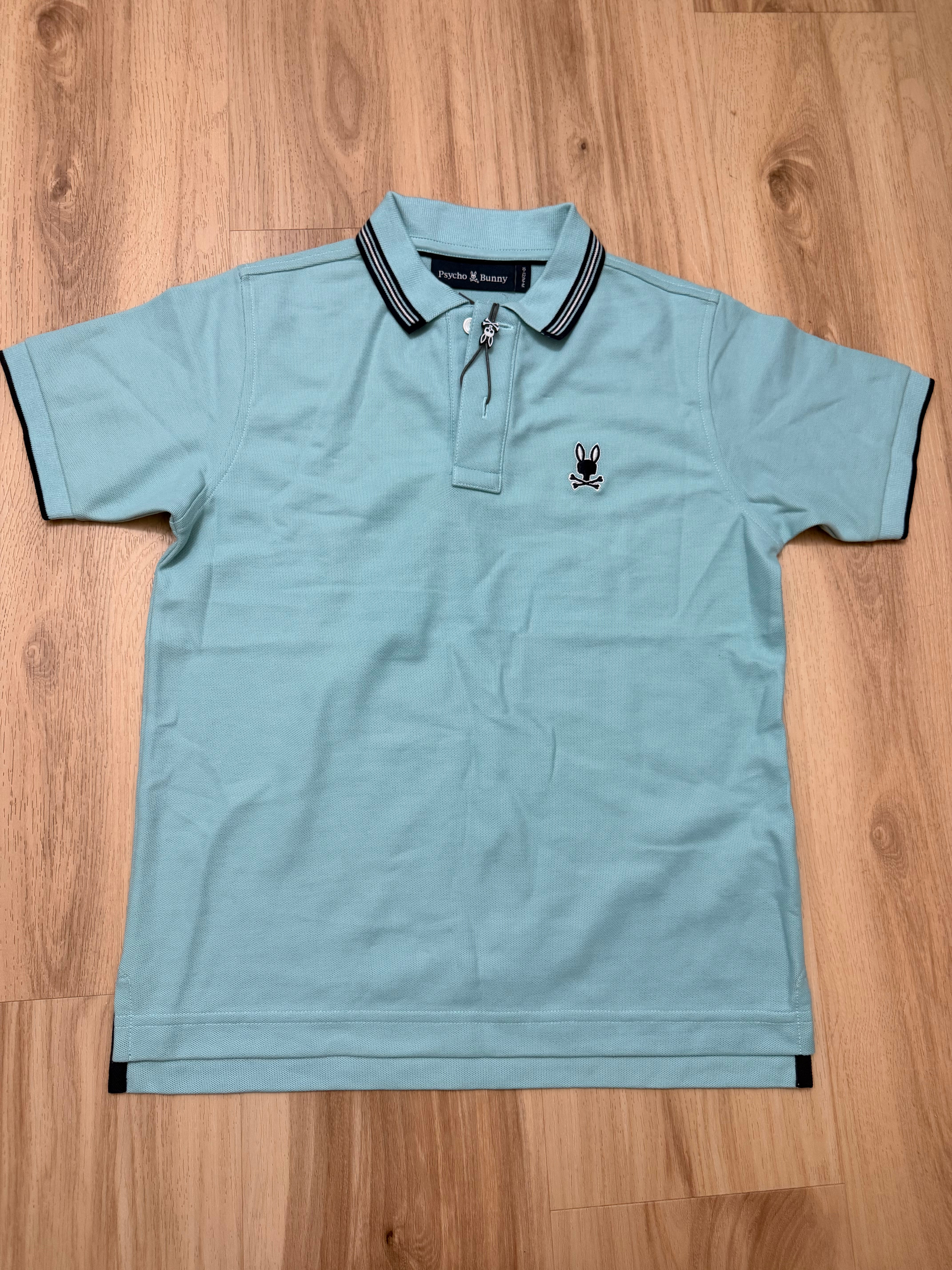 Psycho Bunny Boys Turquoise Collard Shirt (Size M/10-12)