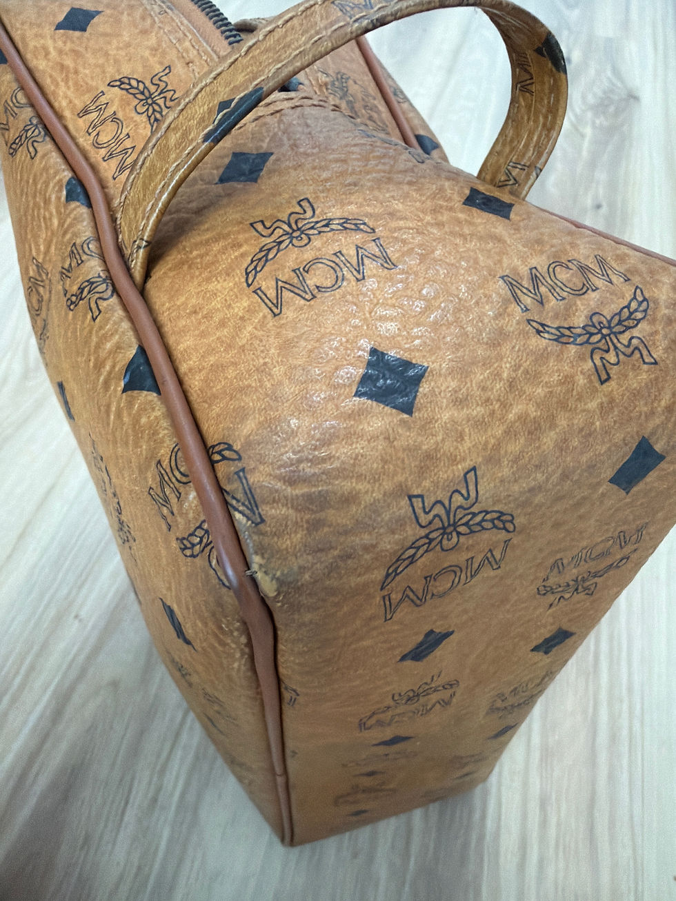 Thumbnail: MCM Brown Visetos Coated Canvas Pouch/Cosmetic Bag 