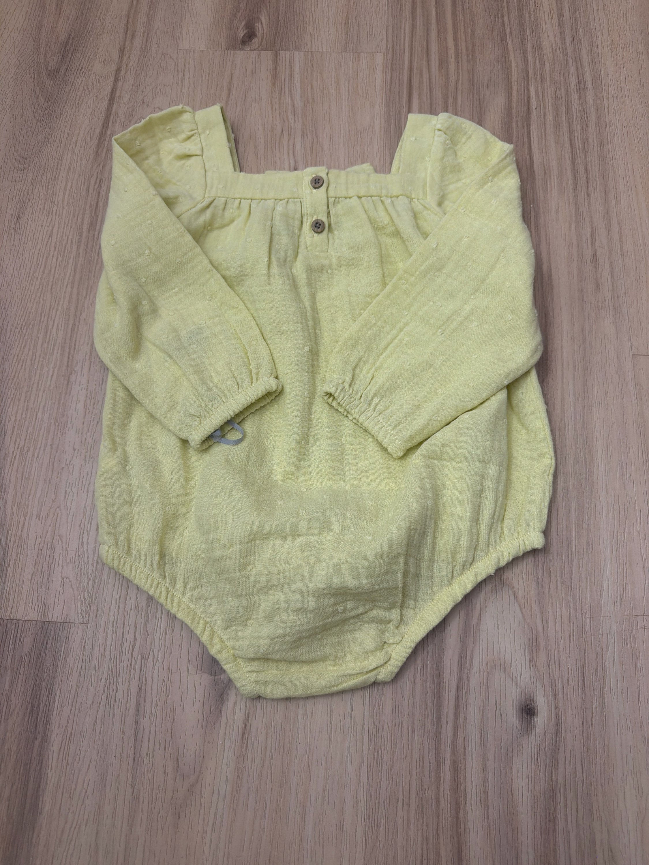 Oeko Tex Yellow Girls Bow Onsie 