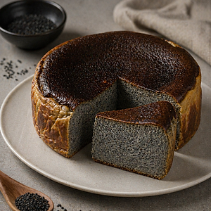 Whole Black Sesame Basque Cheesecake (Pre-order Only - 2 days notice)|黒ごまバスクチーズケーキ(ホール・2日前予約)