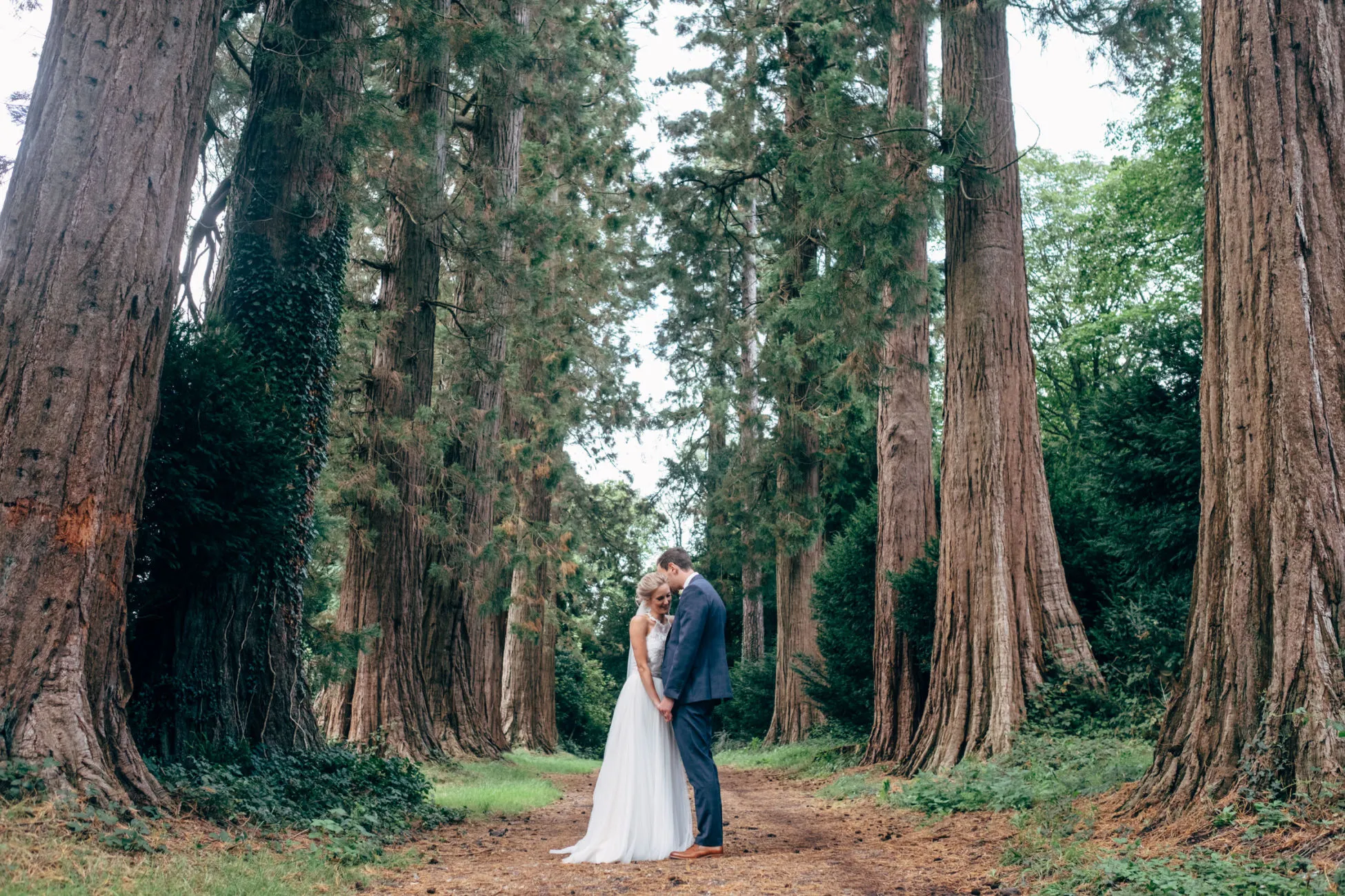 Bride and Groom in the woods