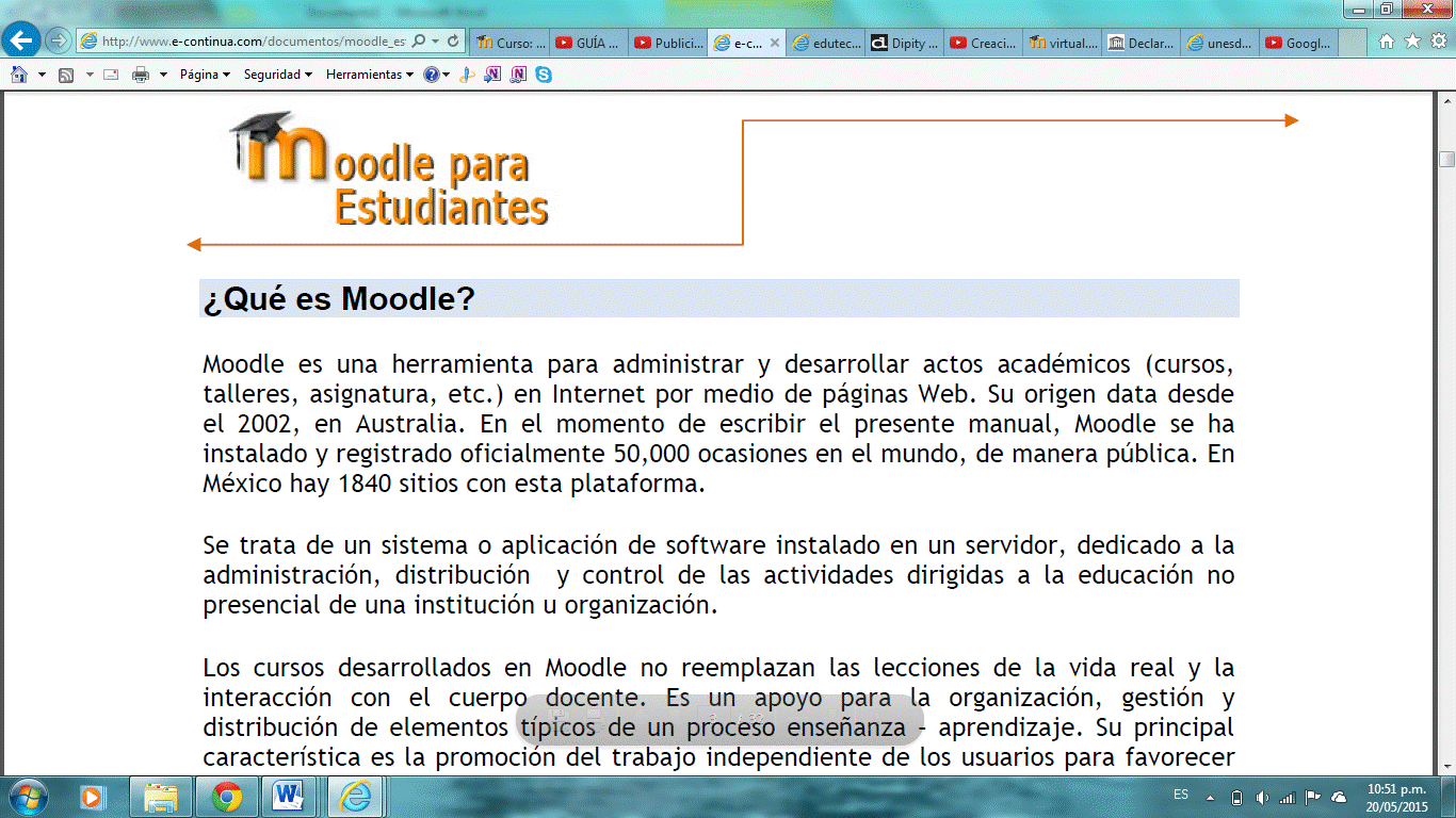 Moodle para estudiantes.