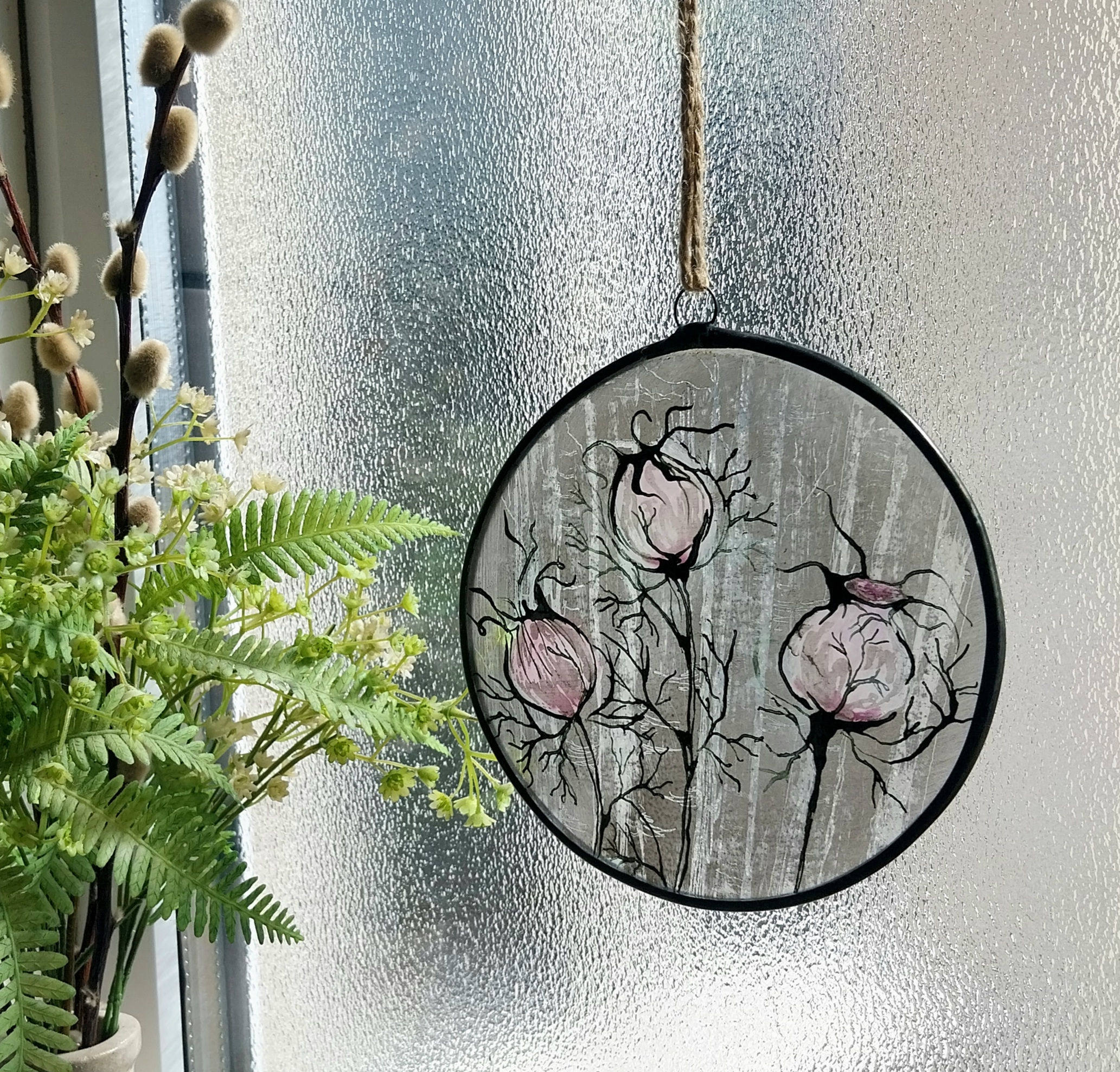 Chinese Lantern - hand painted and kiln fired