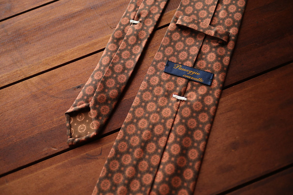 Brown and Orange Silk Tie