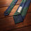 Thumbnail: Navy and Green Block Stripe Grenadine Silk Tie