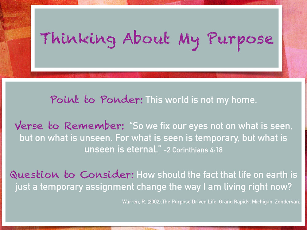 Thinking About my Purpose Day 6.001