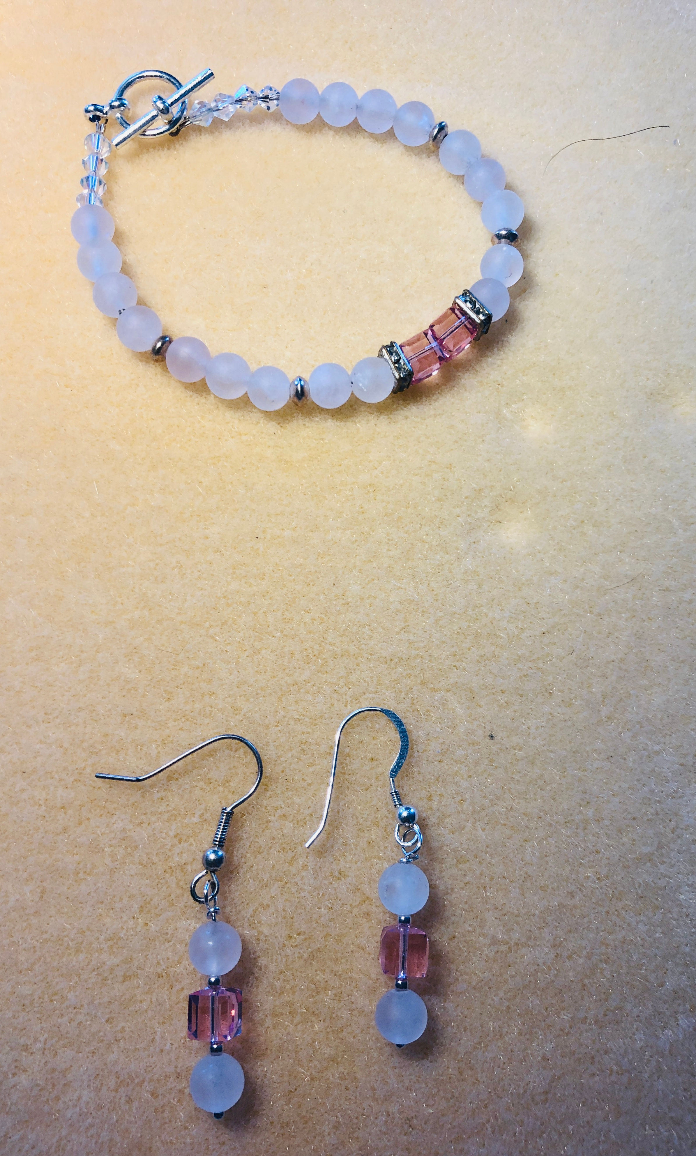 Rose Quartz & Pink Square Crystals - Set
