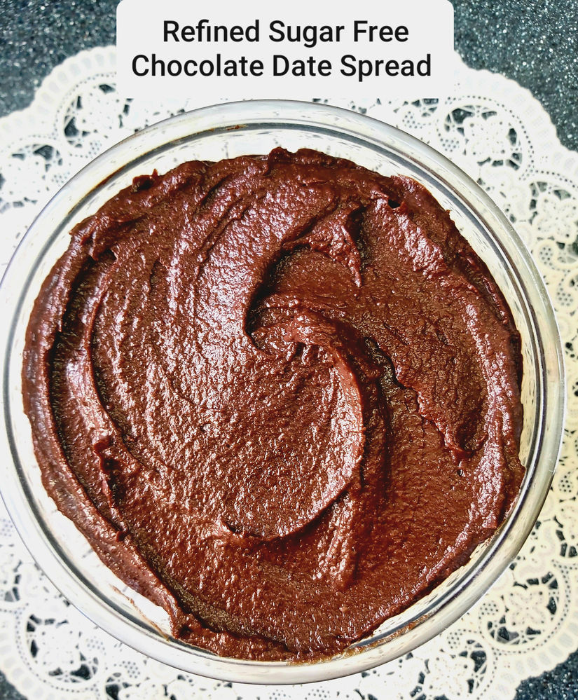 Chocolate Date Spread, chocolate spread, healthy nutella, refined sugar