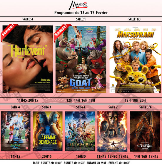 Programme du 13 au 17 Fevrier