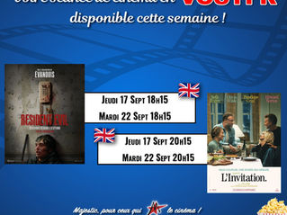 Vos Séances en VOST-FR 17 et 22 septembre
