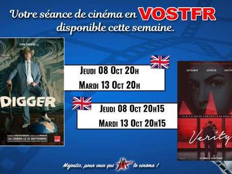 Vos Séances en VOST-FR 8 et 13 octobre