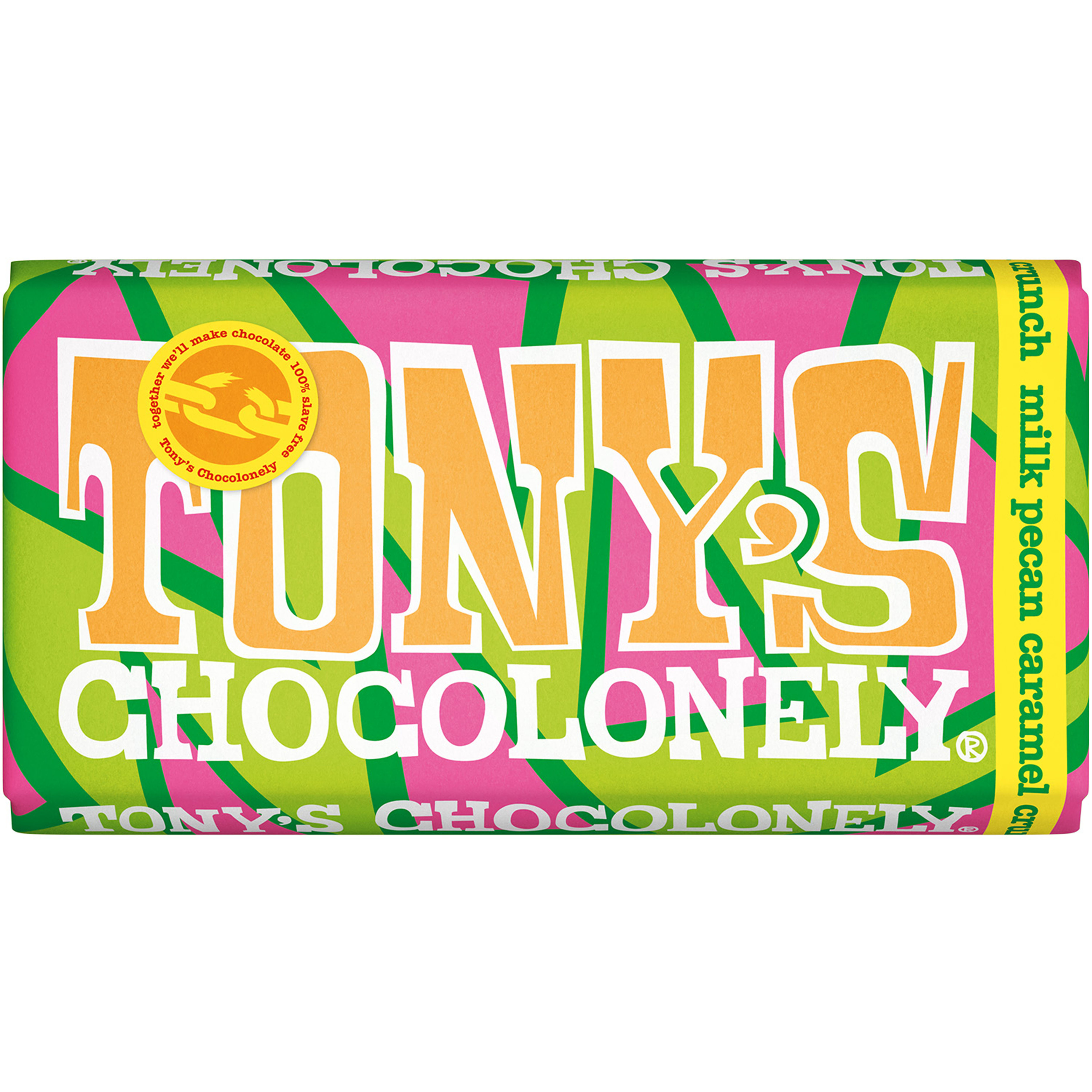 Tony's Chocolonely Milk (32%) Pecan Caramel Crunch (180g)
