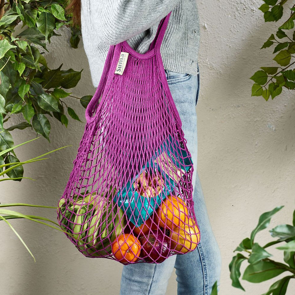 Thumbnail: Ivory Long Handle String Bag
