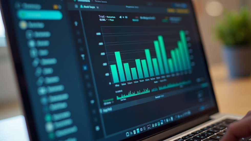 Close-up view of inventory management software on a laptop screen