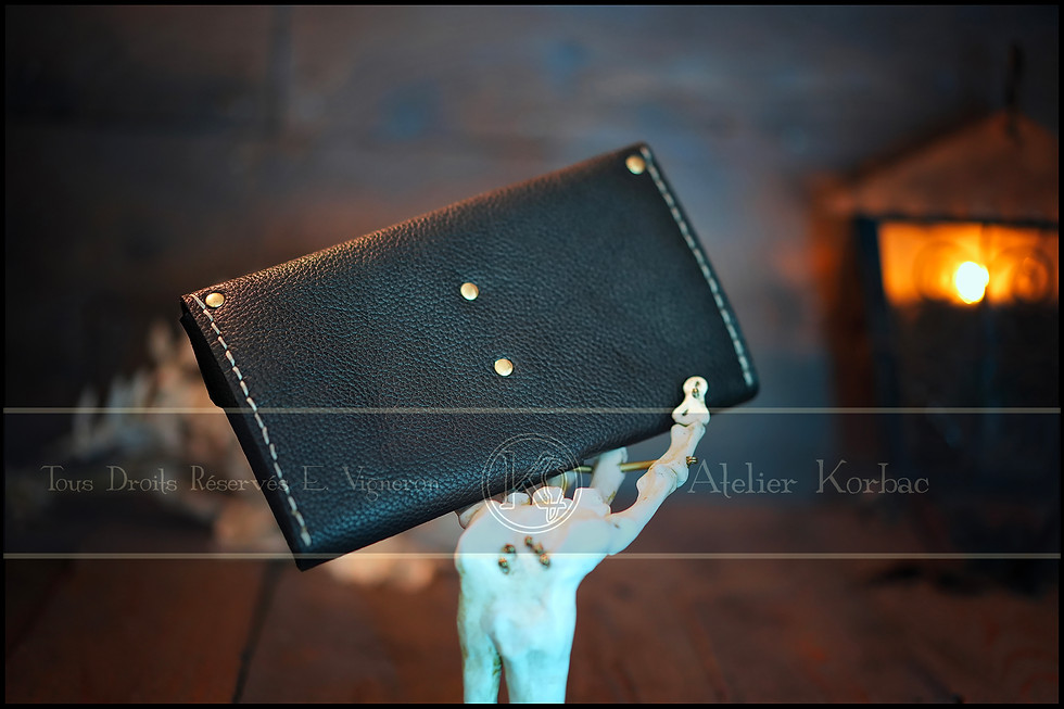 Miniature : Pochette Grande Taille Cuir Souple Upcyclé