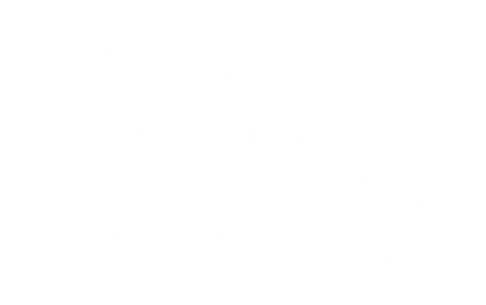 Line-Art-Illustration von Personen im Gespräch bei der Jahreskonferenz