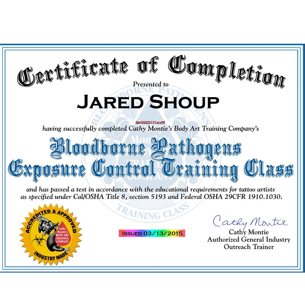 Jared Shoup - BBP Certificate