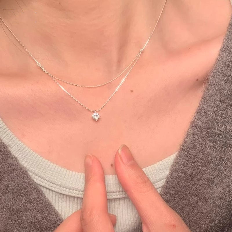 Thumbnail: SANDY double-strand 925 silver necklace with pendant