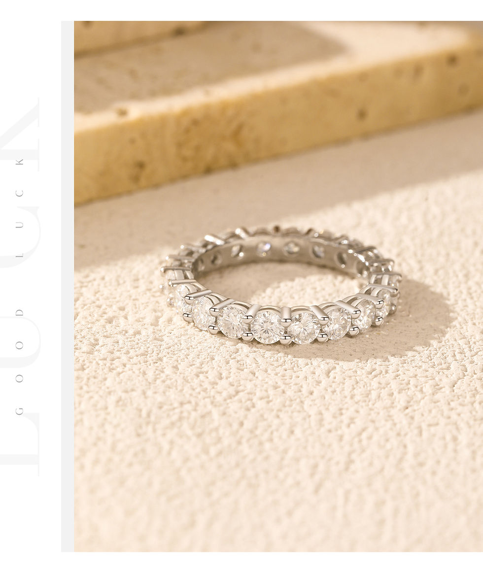 Thumbnail: 925 silver ring with moissanite.